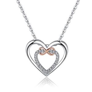 Infinity Necklace with 18-20inch Chain Rose Gold and Rhodium Plated